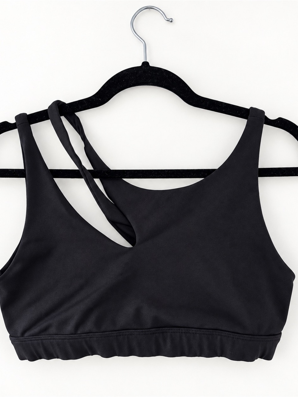 ALO Yoga Black Asymmetric Strappy Sports Bra